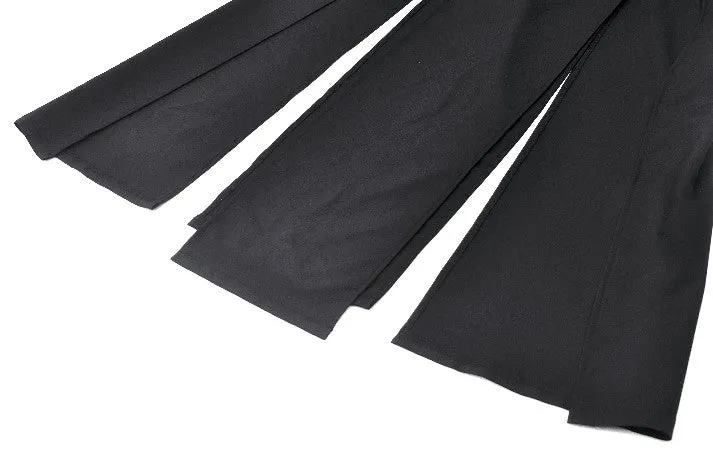 Punk Black Slit Metal Long Skirt KW367