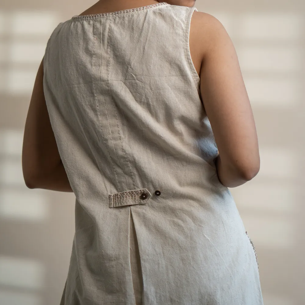 Raw Ivory Hue Tunic | Hand Crafted | Versatile | Formal Wear