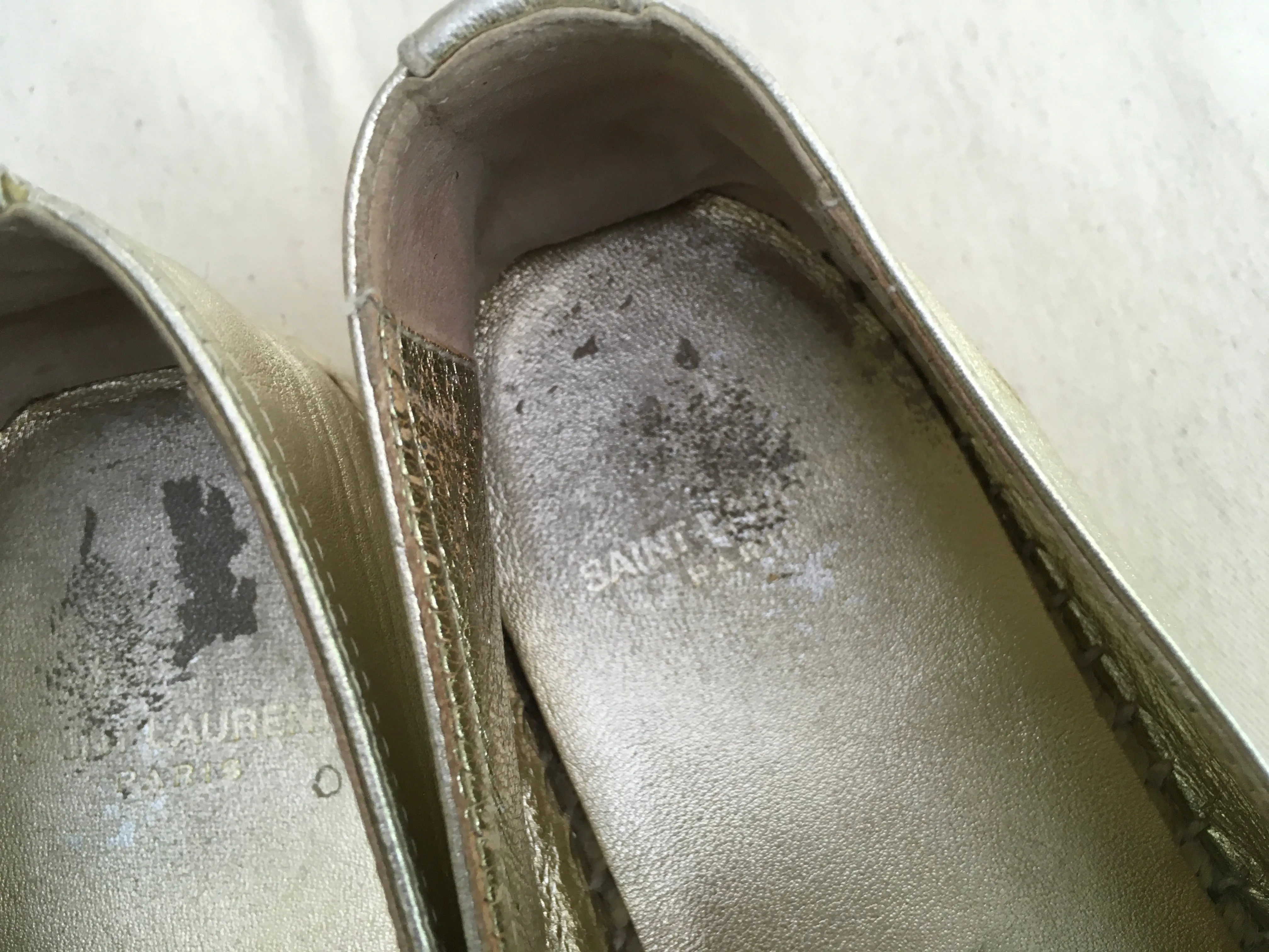 SAINT LAURENT Metallic Leather Espadrilles Shoes Size 36 UK 3 US 6 ladies