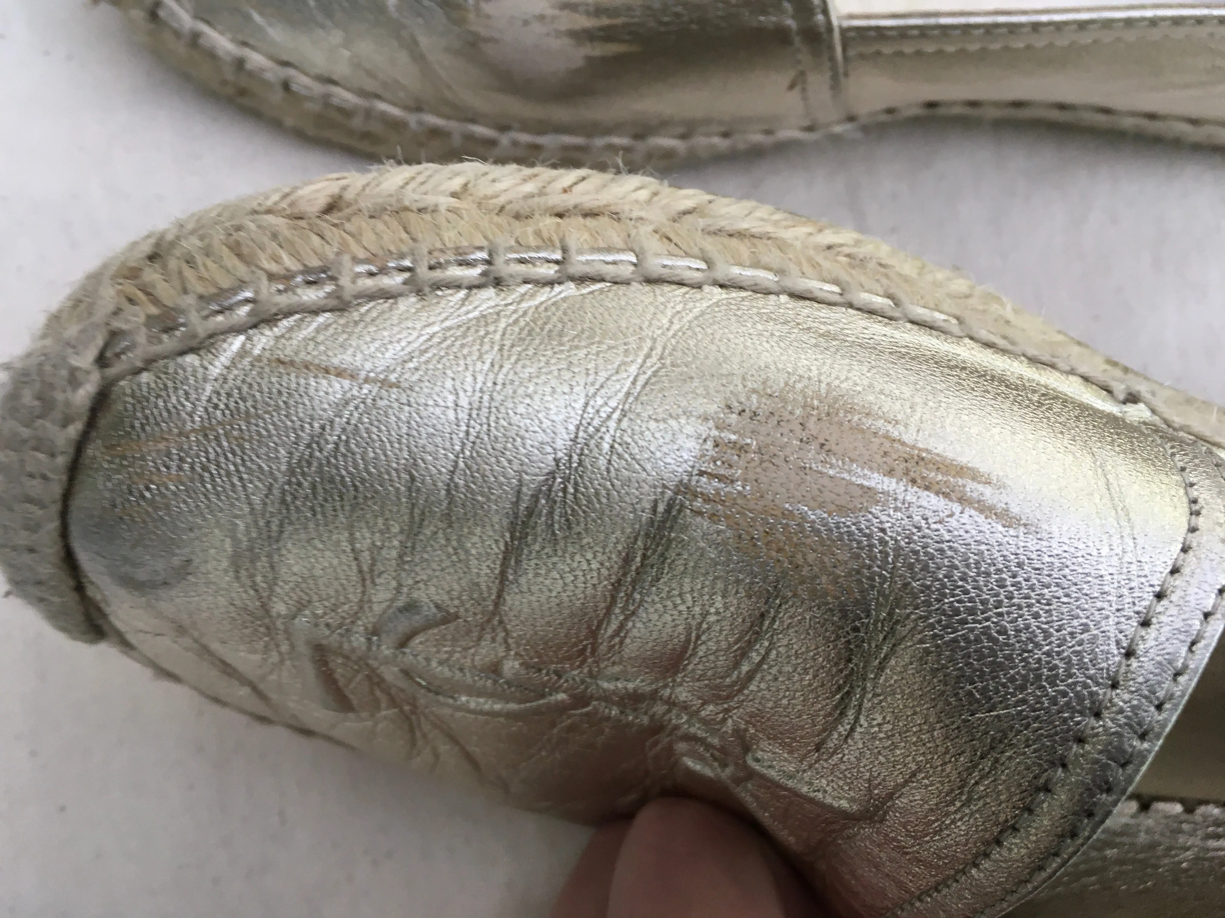 SAINT LAURENT Metallic Leather Espadrilles Shoes Size 36 UK 3 US 6 ladies