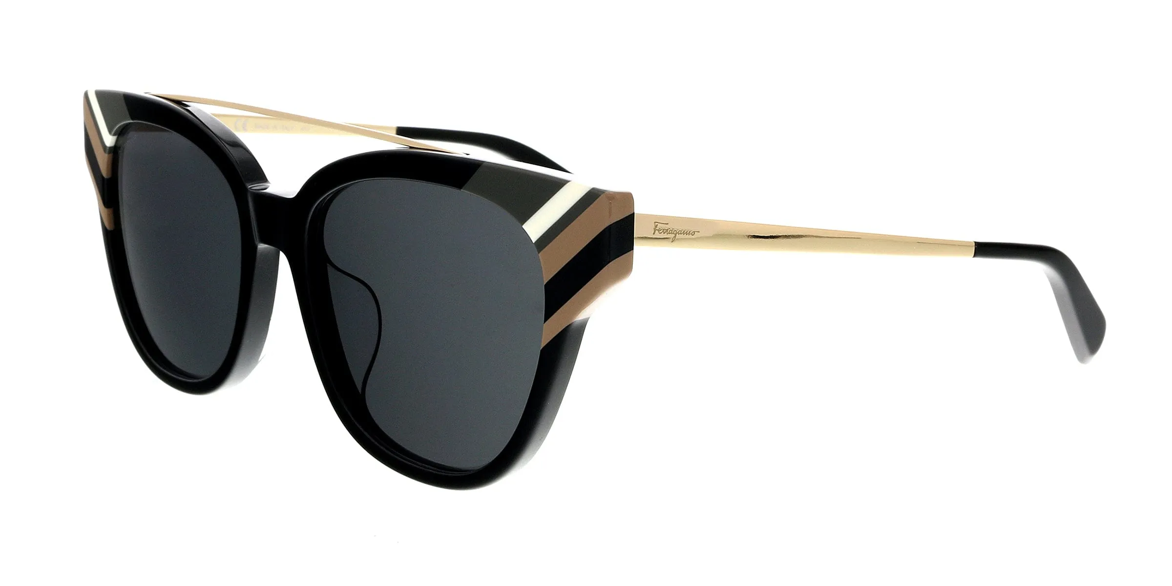Salvatore Ferragamo SF882SA 001 Black Cat Eye Sunglasses