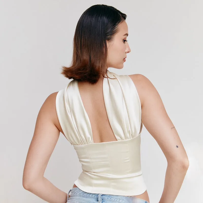 Sexy Satin Tube Top Halter Small Top