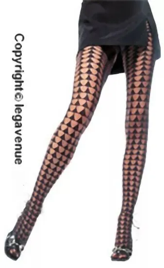 Sheer Geometric Triangles Pantyhose 7237