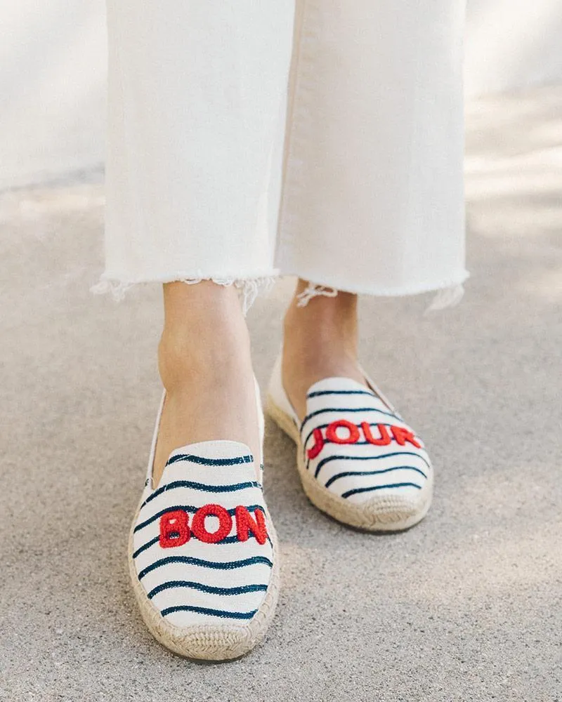 Soludos Bonjour Smoking Slipper Espadrille - Navy/Natural