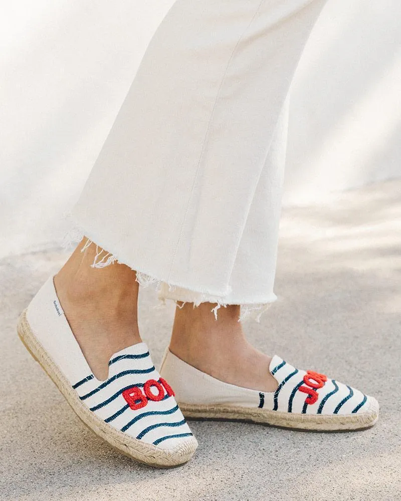 Soludos Bonjour Smoking Slipper Espadrille - Navy/Natural