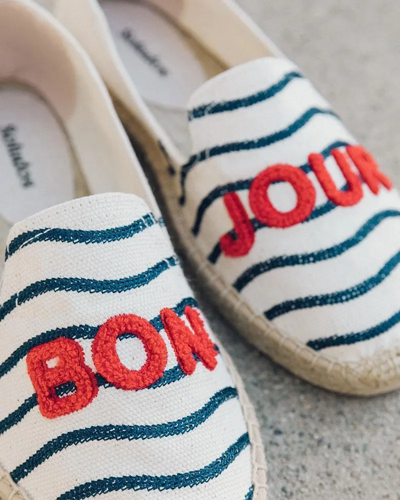 Soludos Bonjour Smoking Slipper Espadrille - Navy/Natural