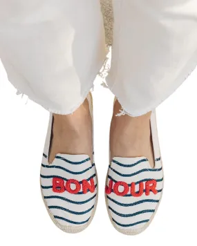 Soludos Bonjour Smoking Slipper Espadrille - Navy/Natural