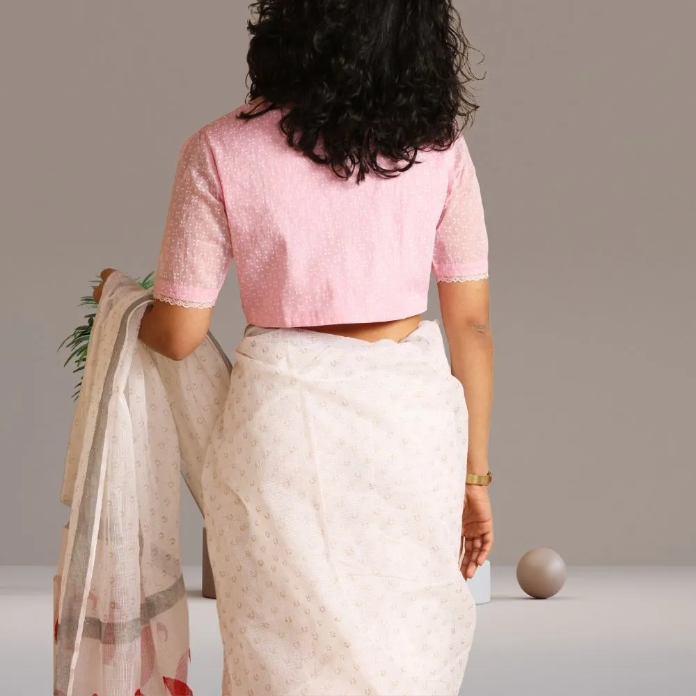 The Lupine Pink Blouse | Smart Halter Neck | Breathable Cotton | Handblock Print | Pink