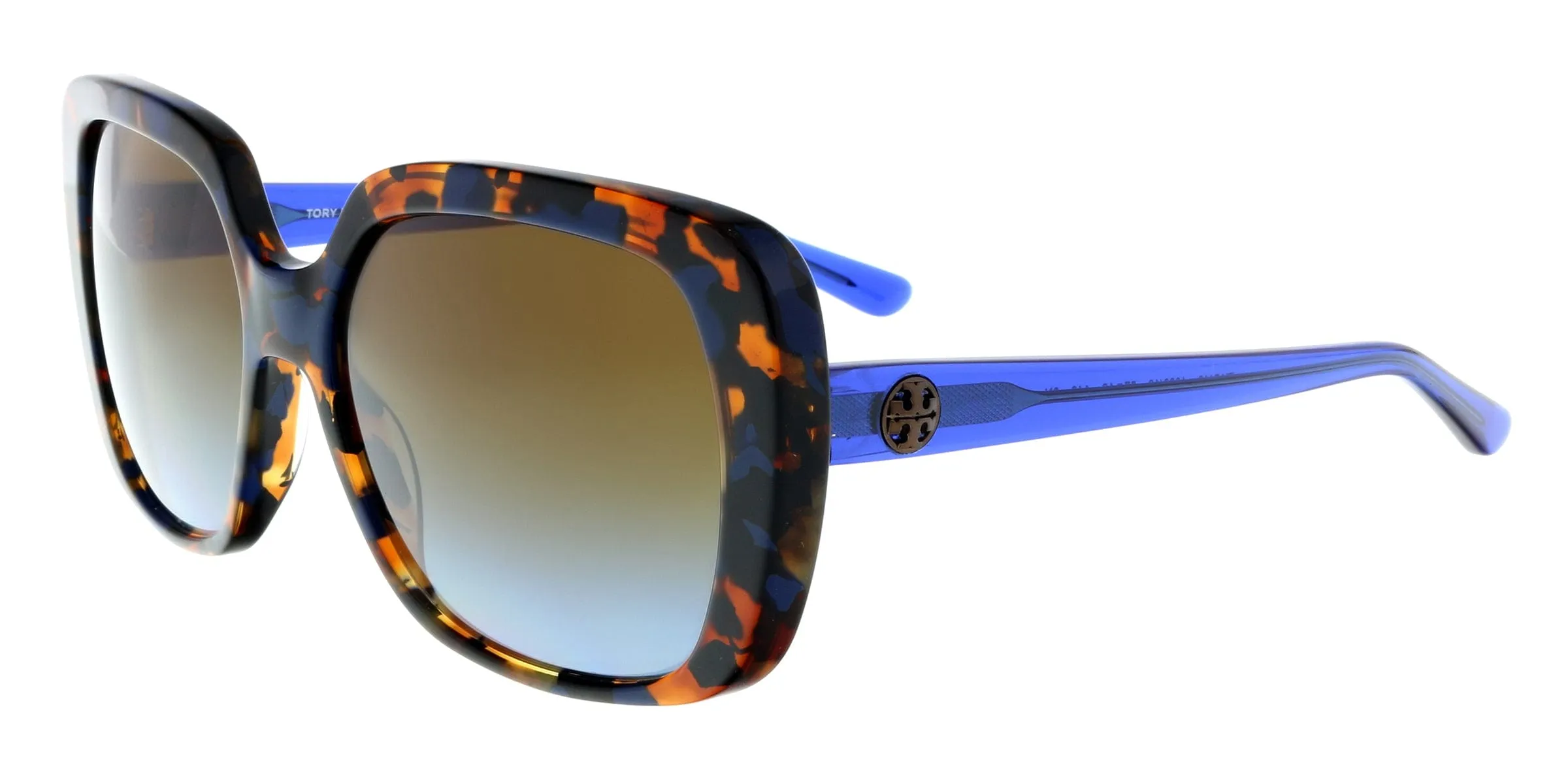 Tory Burch TY7112 168313 Blue Flake Tort Square Sunglasses