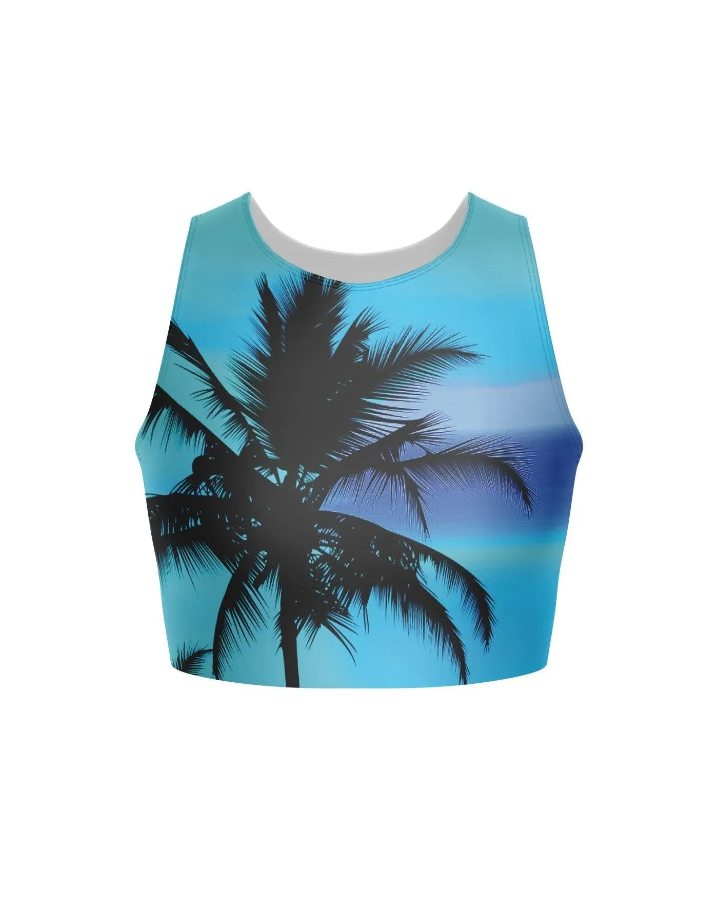 Tropical Sleeveless Crop Top