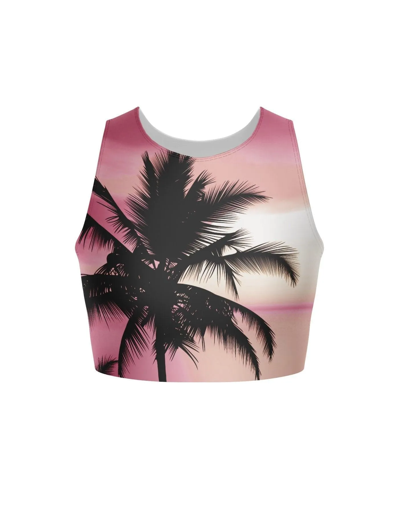 Tropical Sleeveless Crop Top