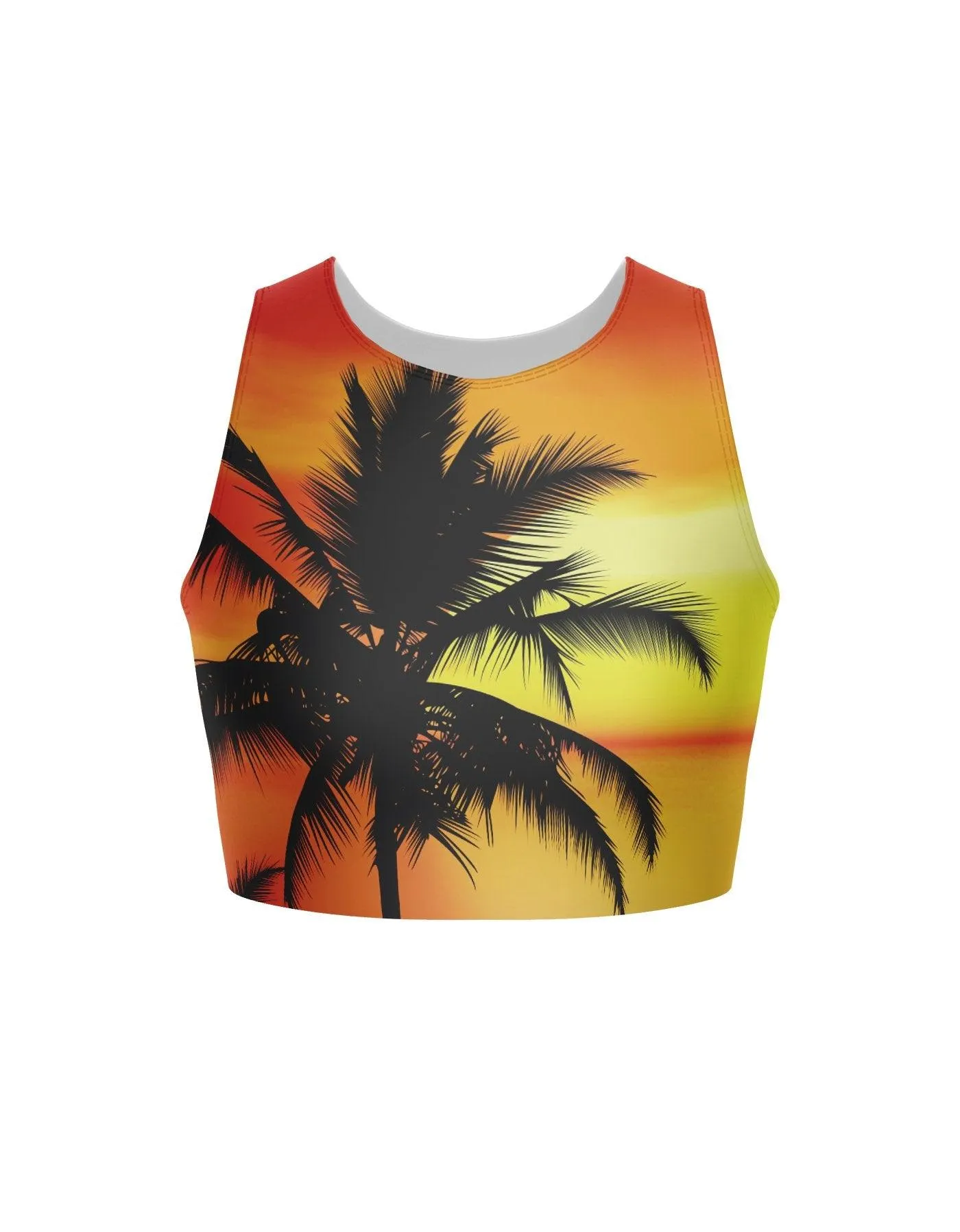Tropical Sleeveless Crop Top
