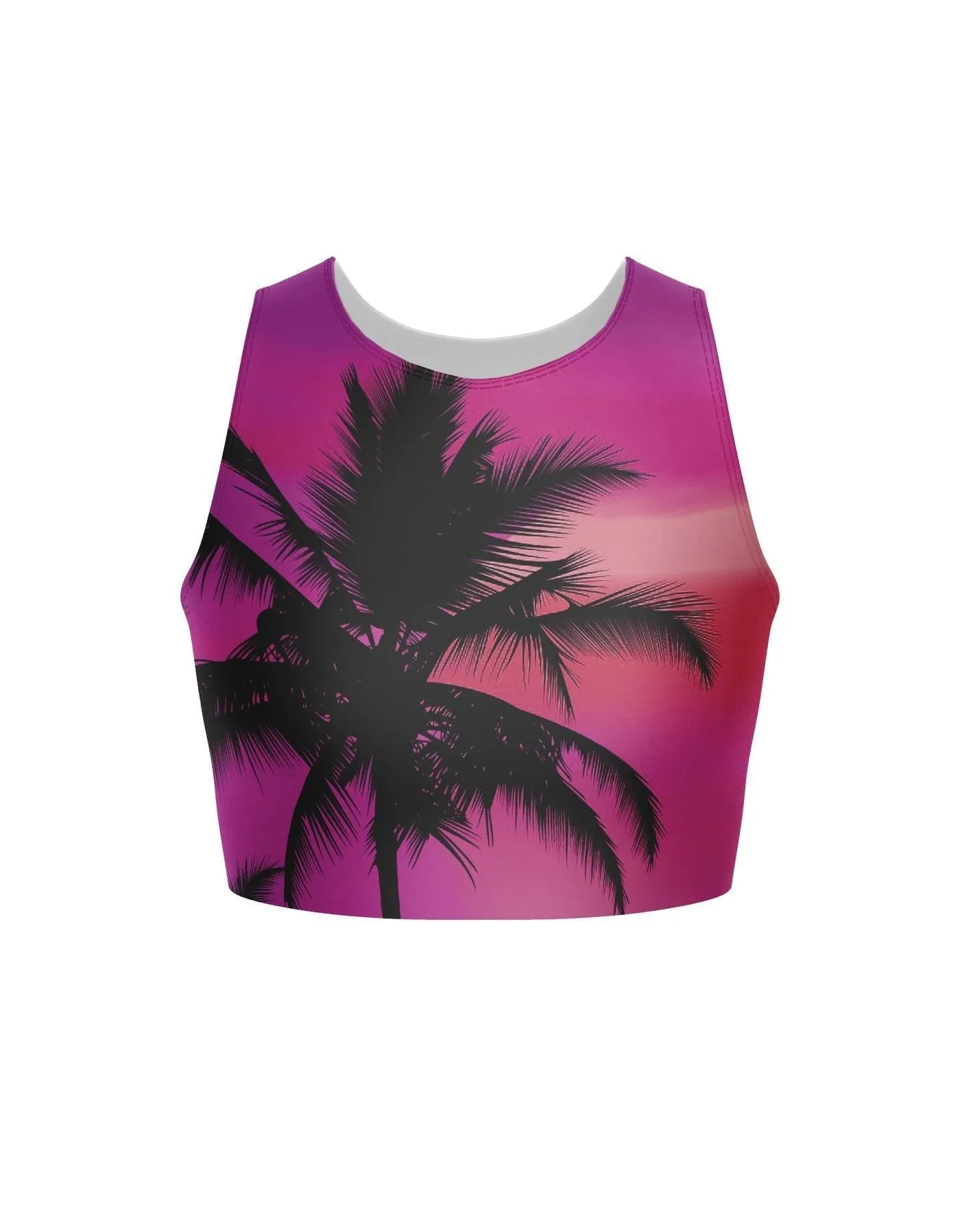 Tropical Sleeveless Crop Top