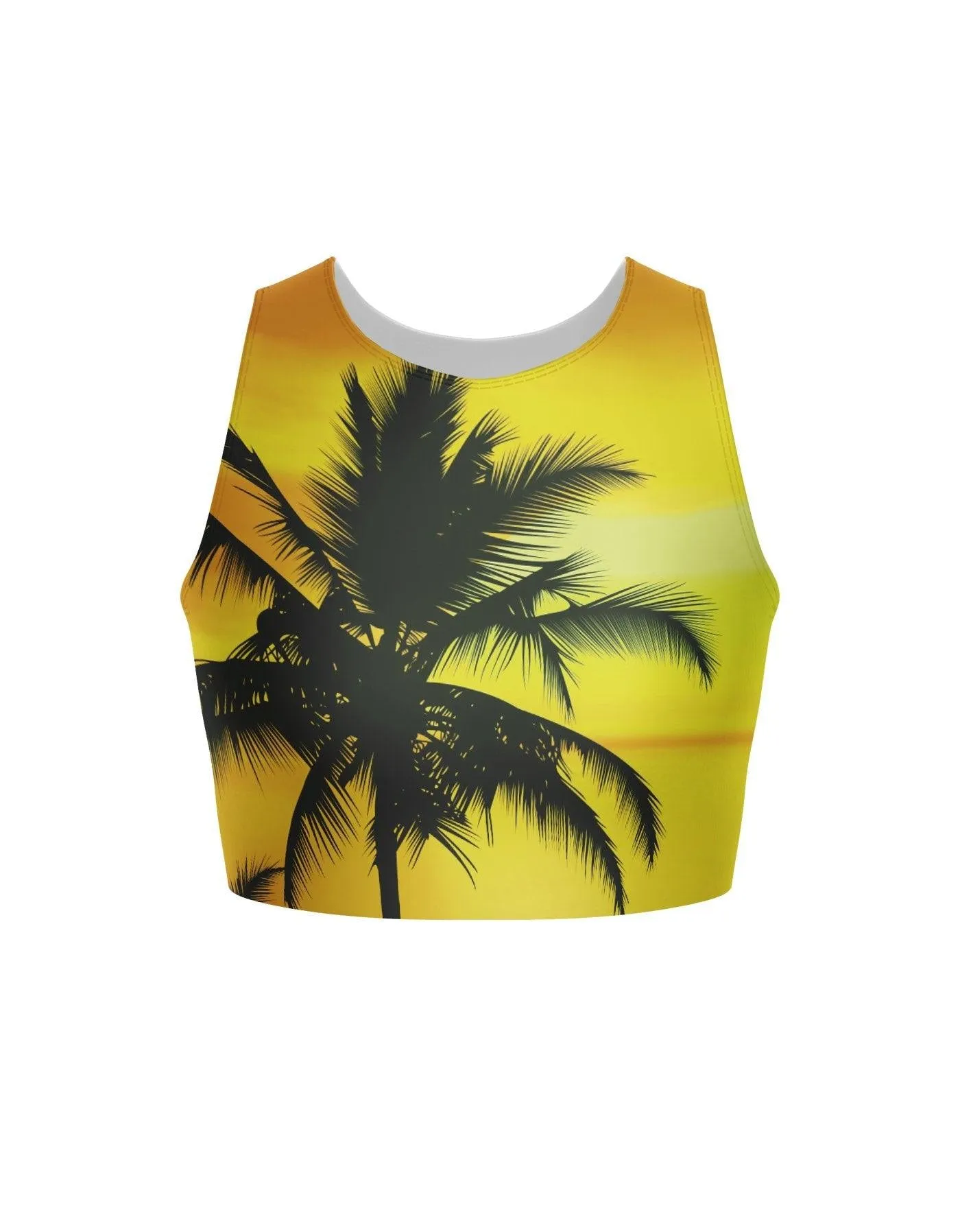 Tropical Sleeveless Crop Top