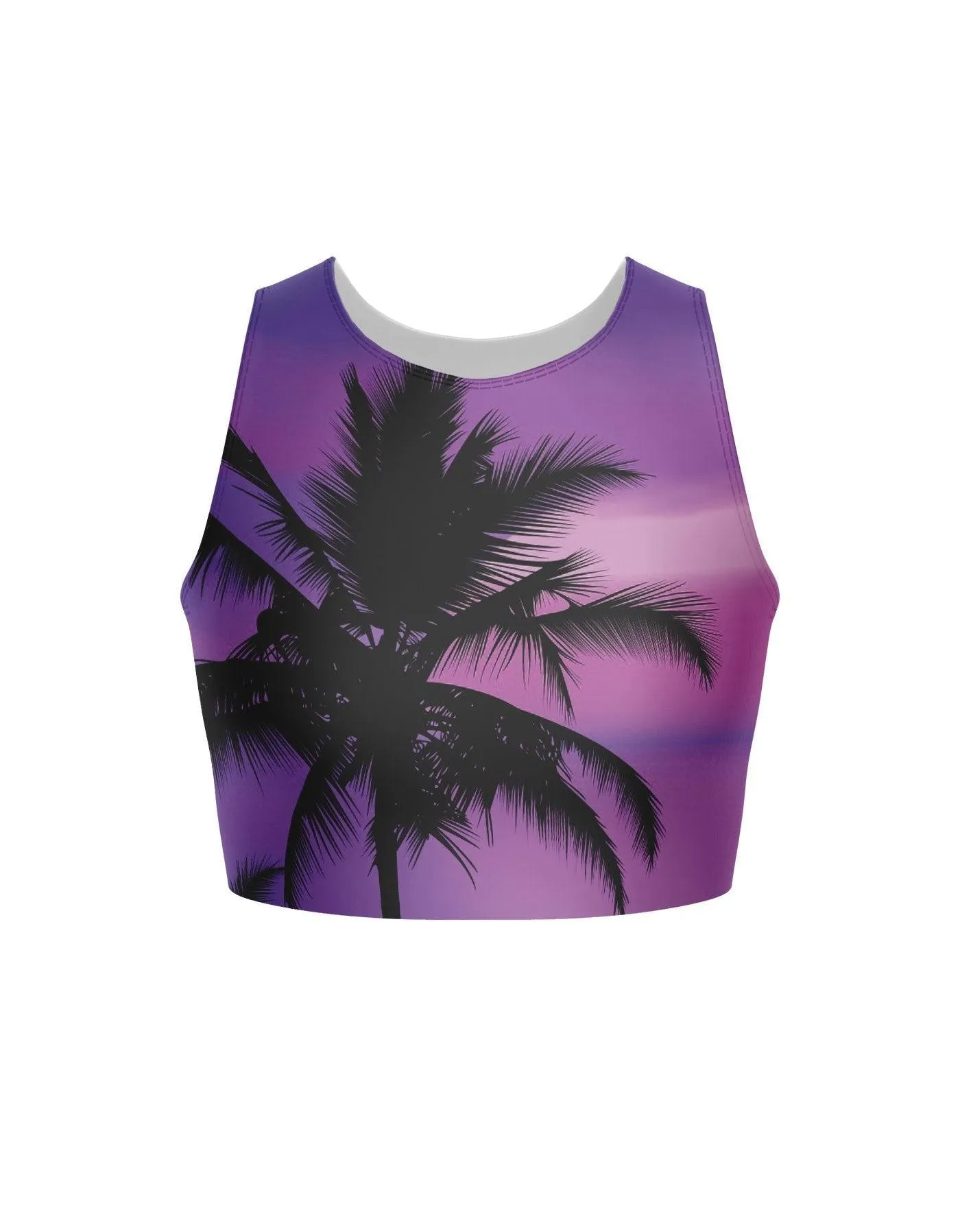 Tropical Sleeveless Crop Top