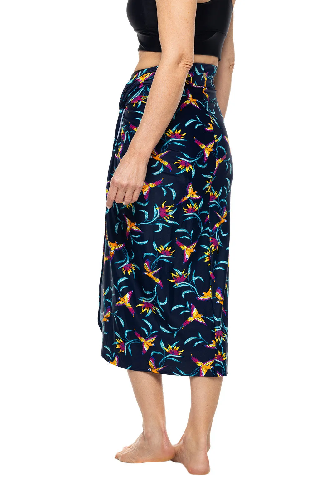 Womens North Bay Village Knot Cover-Up  |  Navy Birds of Paradise