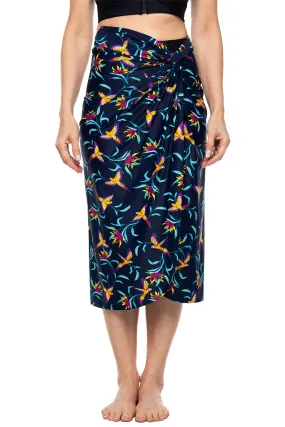 Womens North Bay Village Knot Cover-Up  |  Navy Birds of Paradise