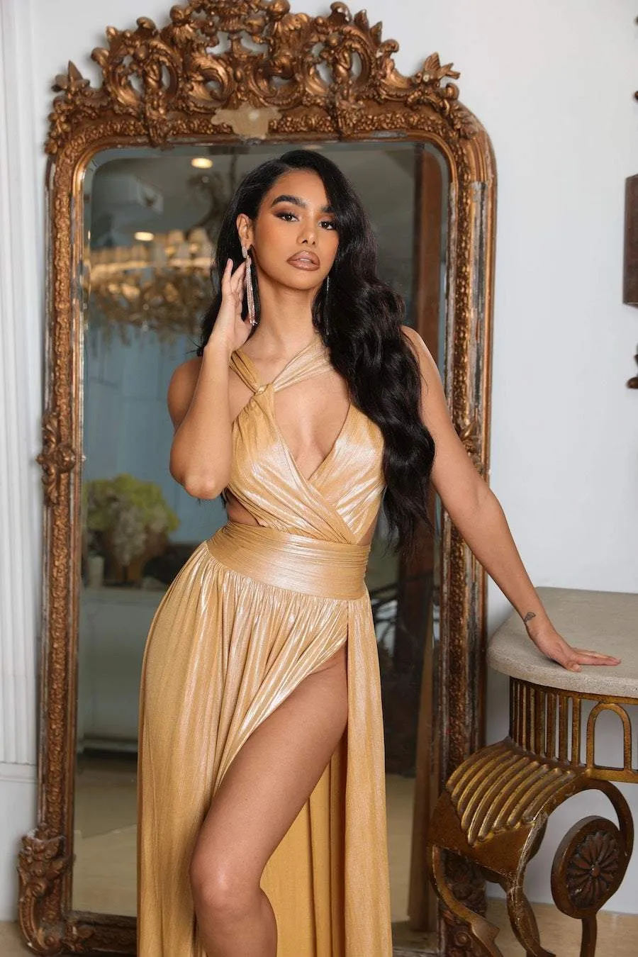 WONDER GOLDEN EVENING DRESS